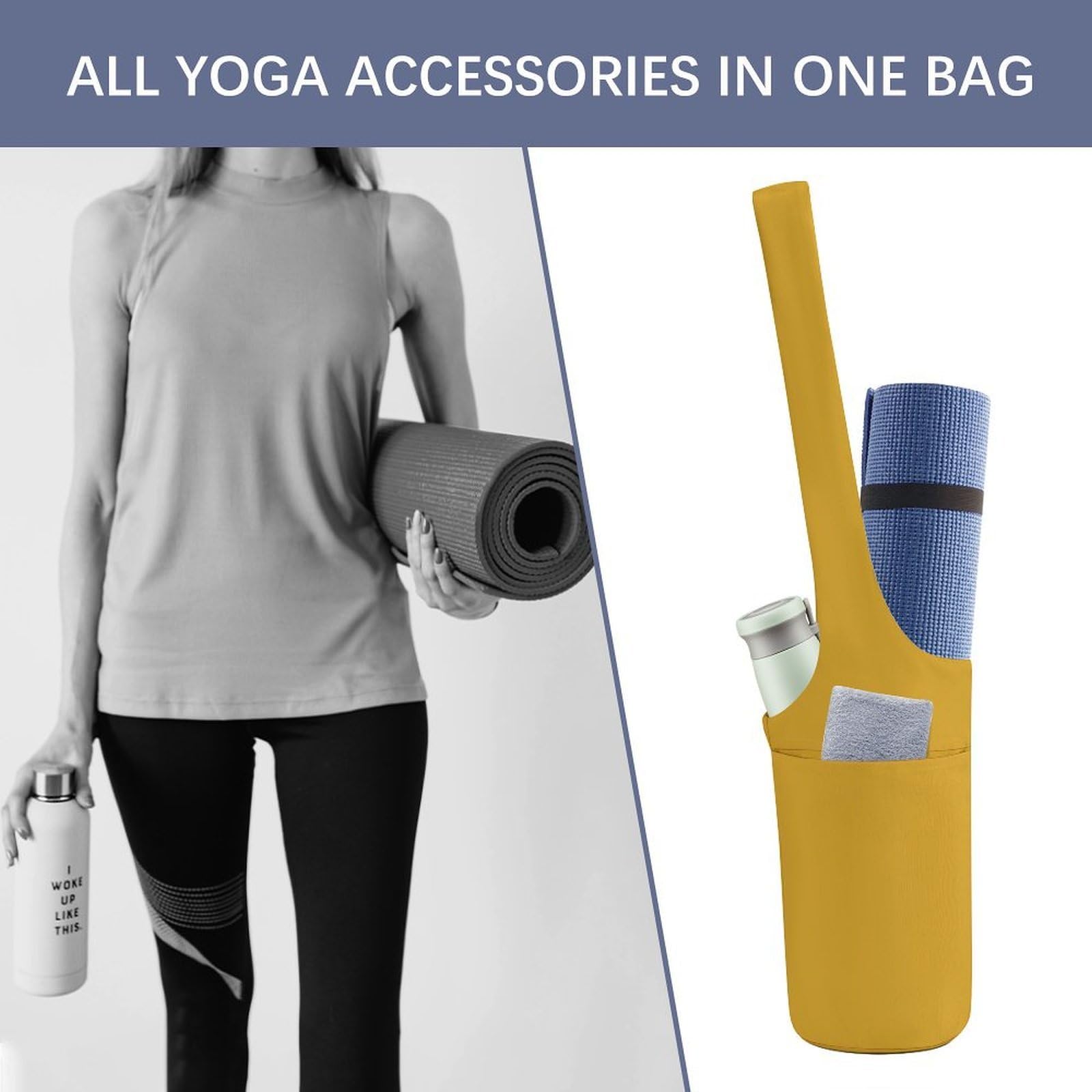 Amazon.com : Natural Yellow Yoga Mat Bag Yoga Backpack Multi